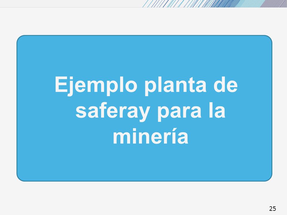Ejemplo planta de saferay para la minería