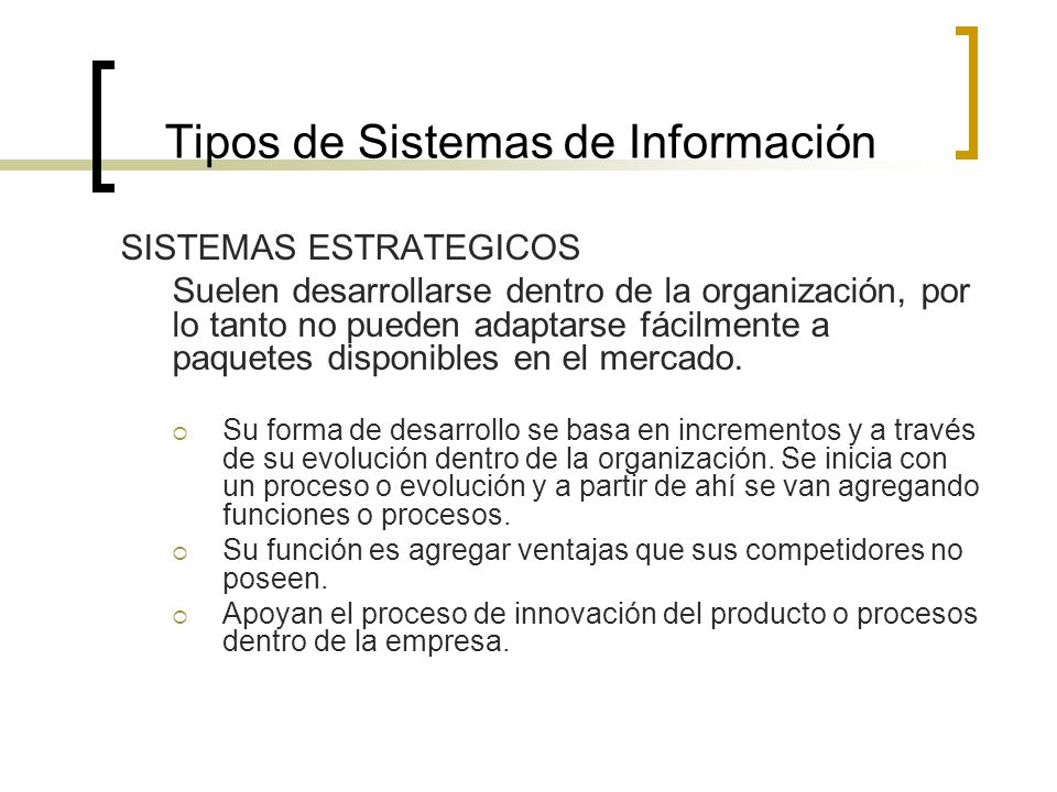 Tipos de Sistemas de Información