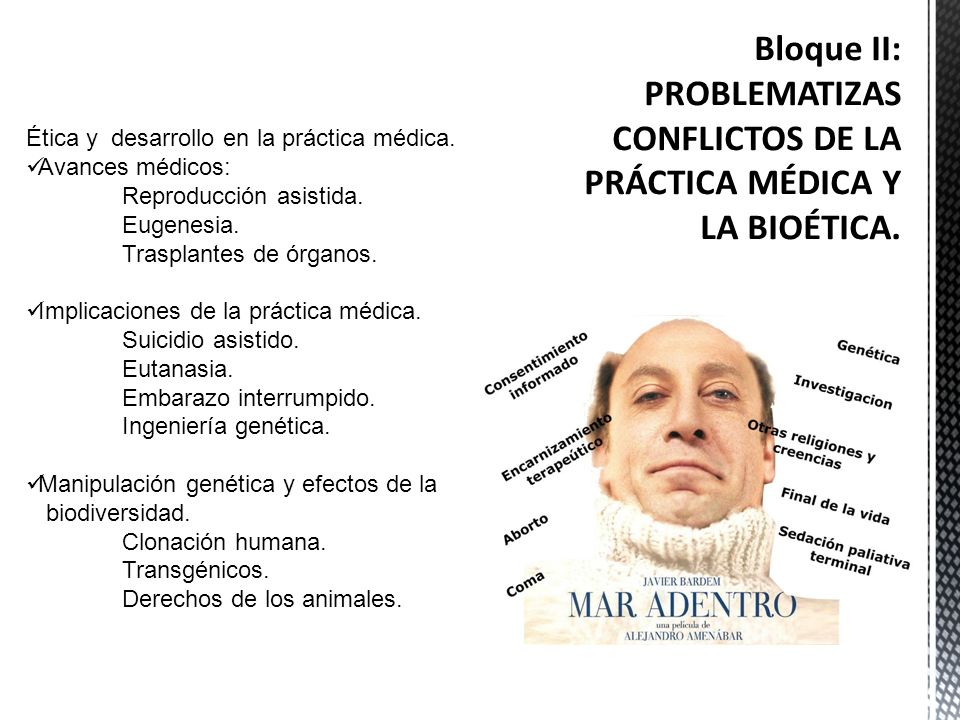 Bloque II: PROBLEMATIZAS CONFLICTOS DE LA PRÁCTICA MÉDICA Y LA BIOÉTICA.