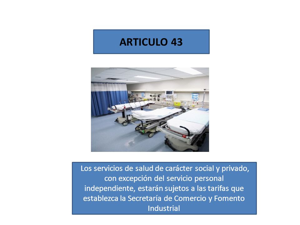 ARTICULO 43 Los servicios de salud de carácter social y privado, con excepción del servicio personal.