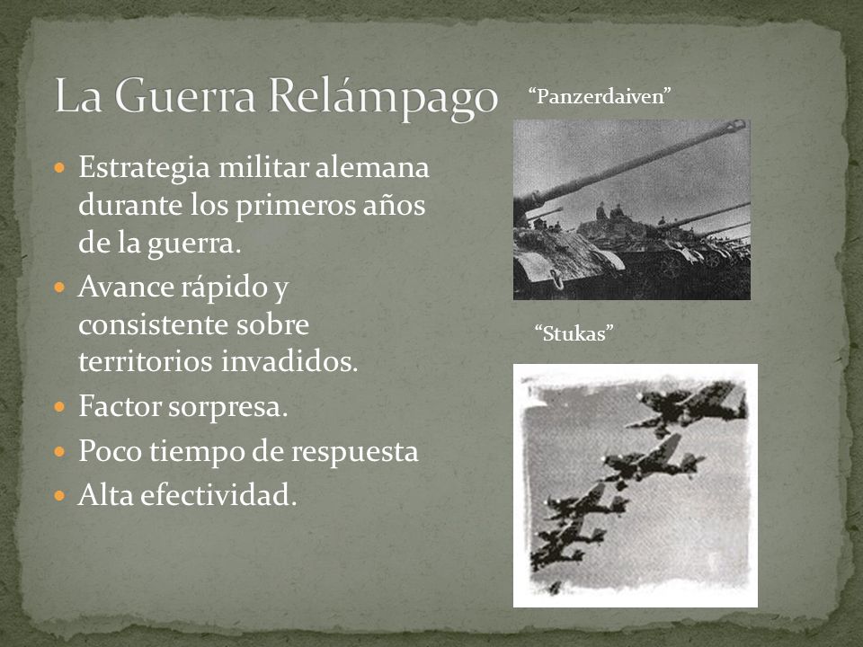La Guerra Relámpago Panzerdaiven Estrategia militar alemana durante los primeros años de la guerra.