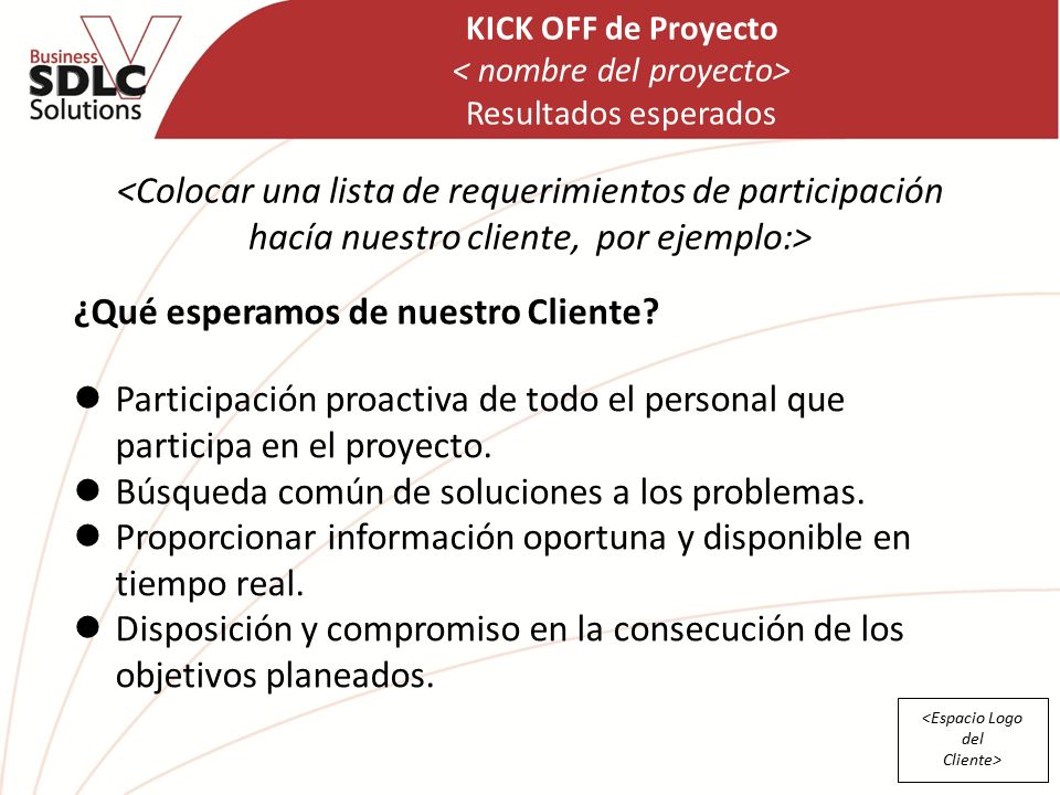 <Colocar una lista de requerimientos de participación