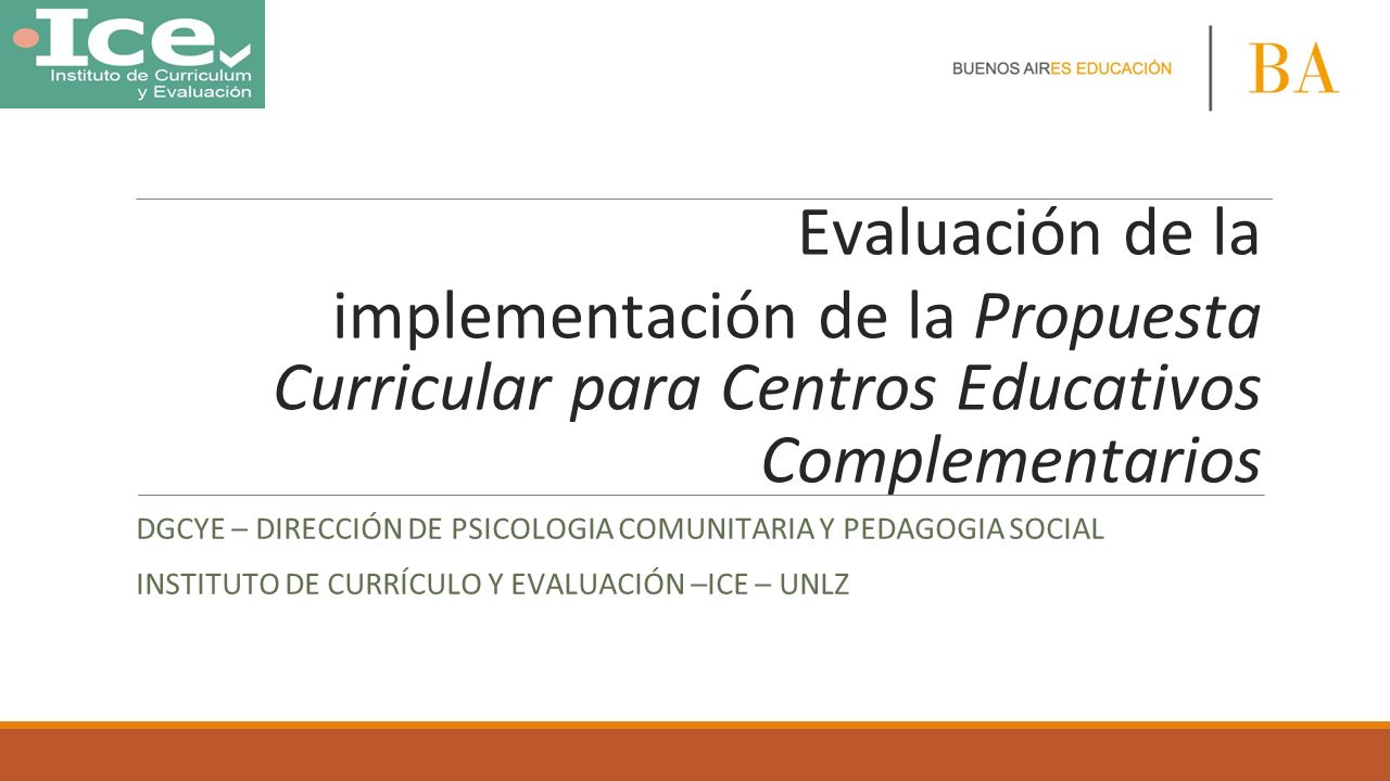 Evaluación de la implementación de la Propuesta Curricular para Centros Educativos Complementarios