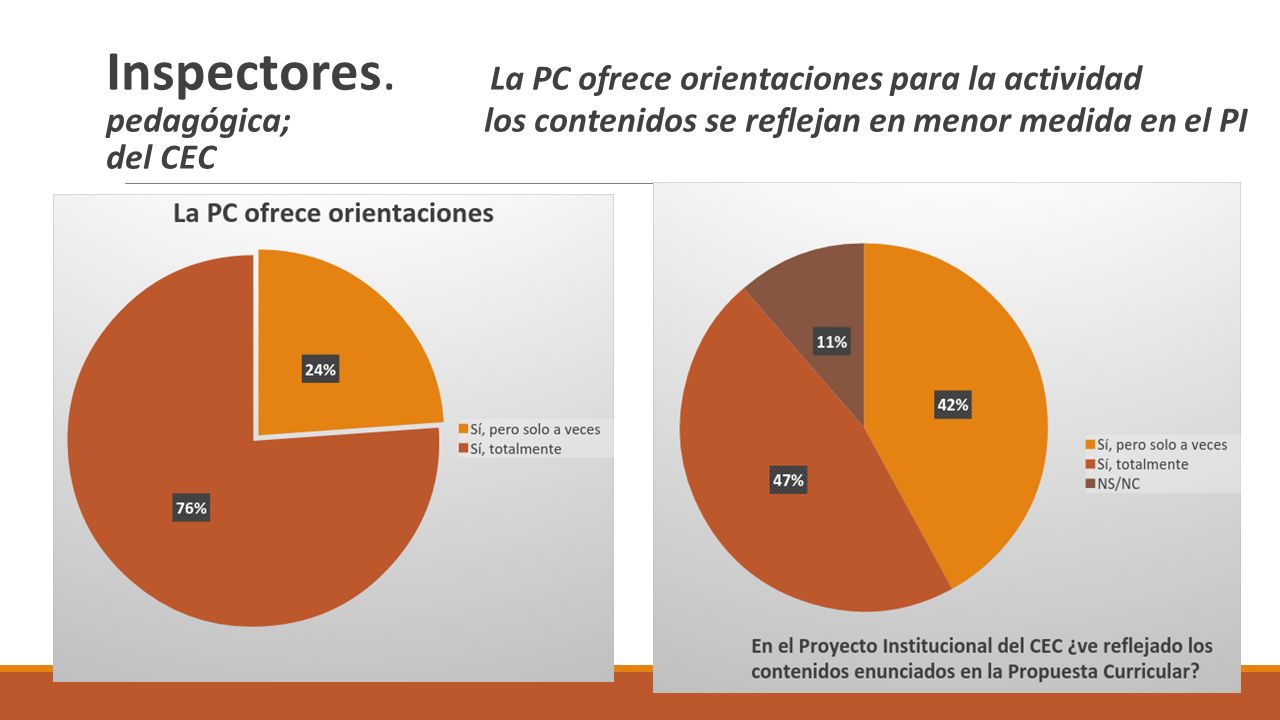 Inspectores. La PC ofrece orientaciones para la actividad pedagógica;