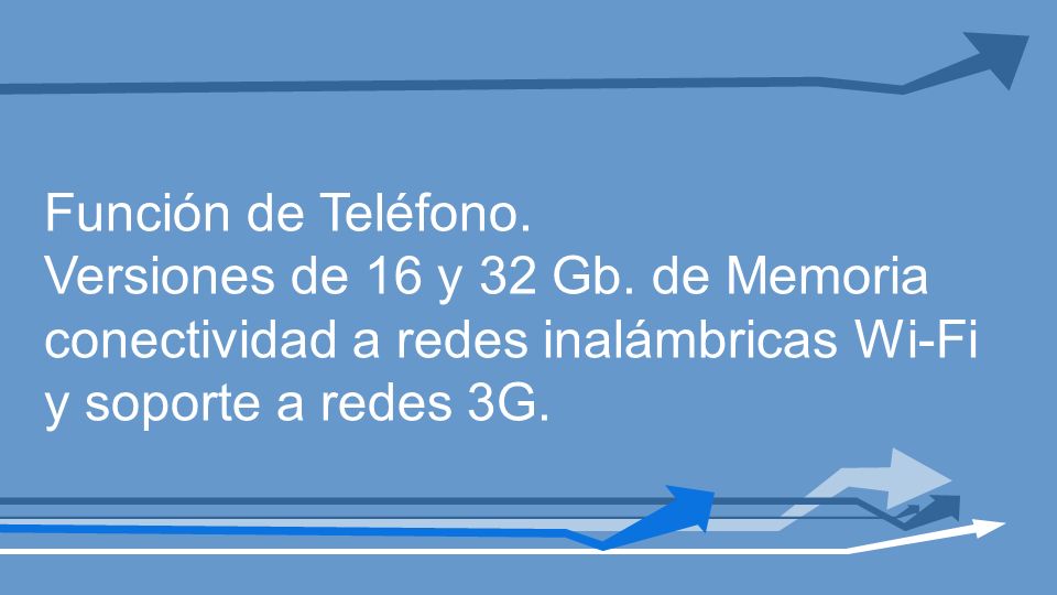 Función de Teléfono. Versiones de 16 y 32 Gb. de Memoria.