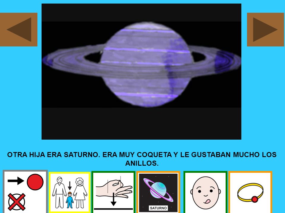 OTRA HIJA ERA SATURNO. ERA MUY COQUETA Y LE GUSTABAN MUCHO LOS ANILLOS.