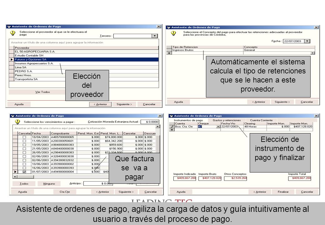 Automáticamente el sistema calcula el tipo de retenciones que se le hacen a este proveedor.