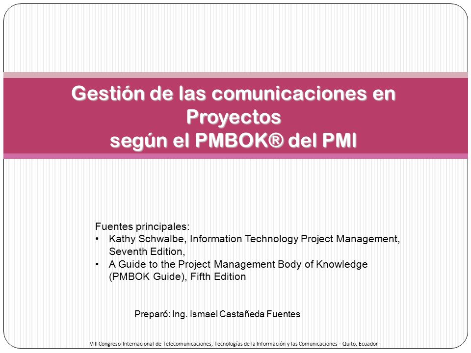 Gestión de las comunicaciones en Proyectos según el PMBOK® del PMI