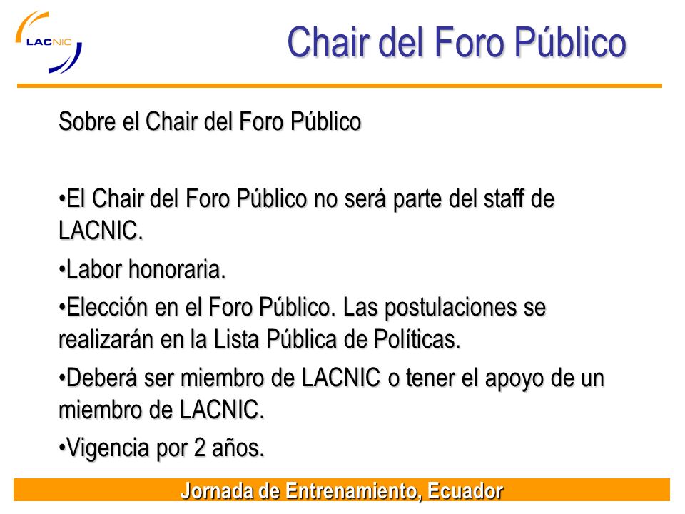 Chair del Foro Público Sobre el Chair del Foro Público