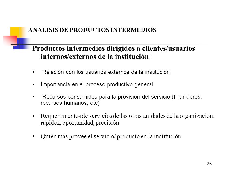 ANALISIS DE PRODUCTOS INTERMEDIOS