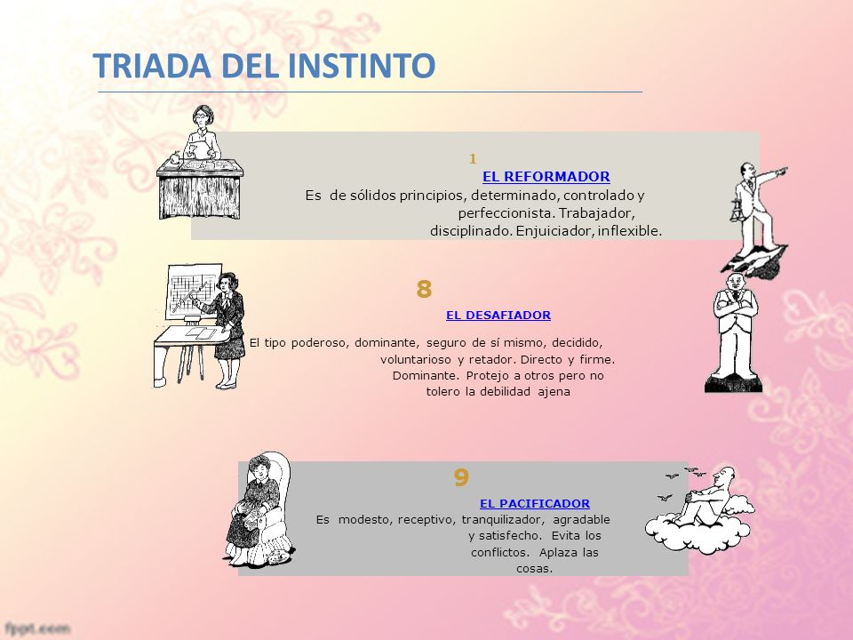 TRIADA DEL INSTINTO 8 EL DESAFIADOR 9 EL PACIFICADOR 1 EL REFORMADOR
