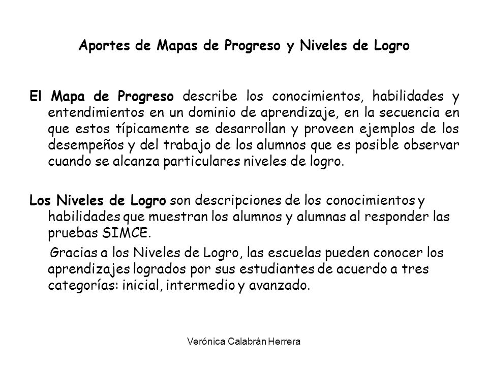 Aportes de Mapas de Progreso y Niveles de Logro