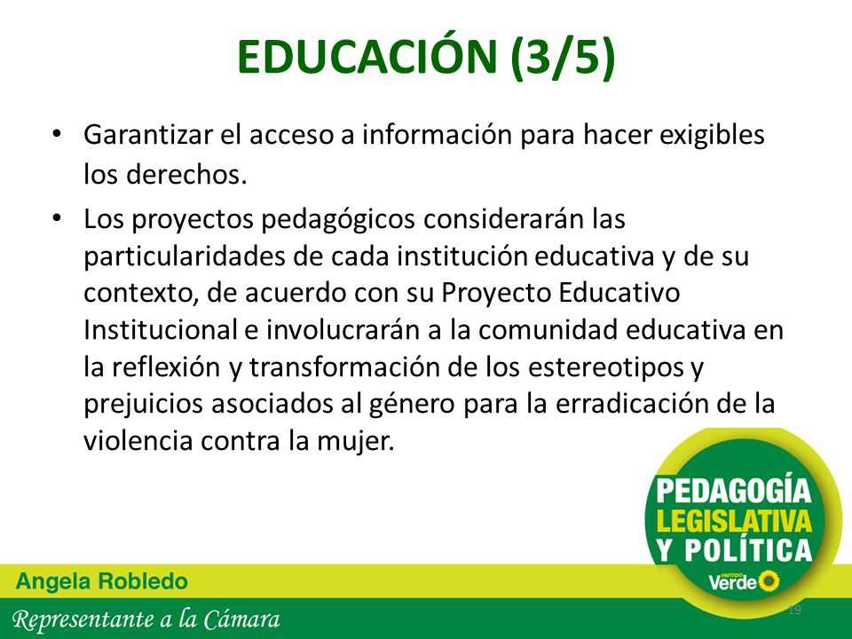 EDUCACIÓN (3/5) Garantizar el acceso a información para hacer exigibles los derechos.