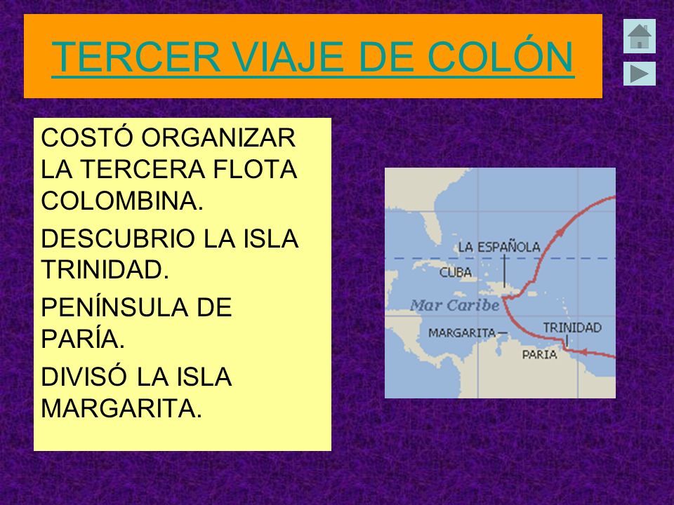 TERCER VIAJE DE COLÓN COSTÓ ORGANIZAR LA TERCERA FLOTA COLOMBINA.