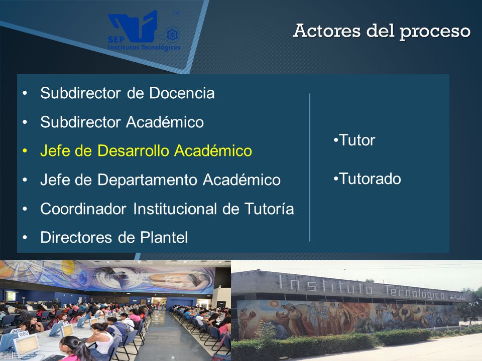 Actores del proceso Subdirector de Docencia Subdirector Académico