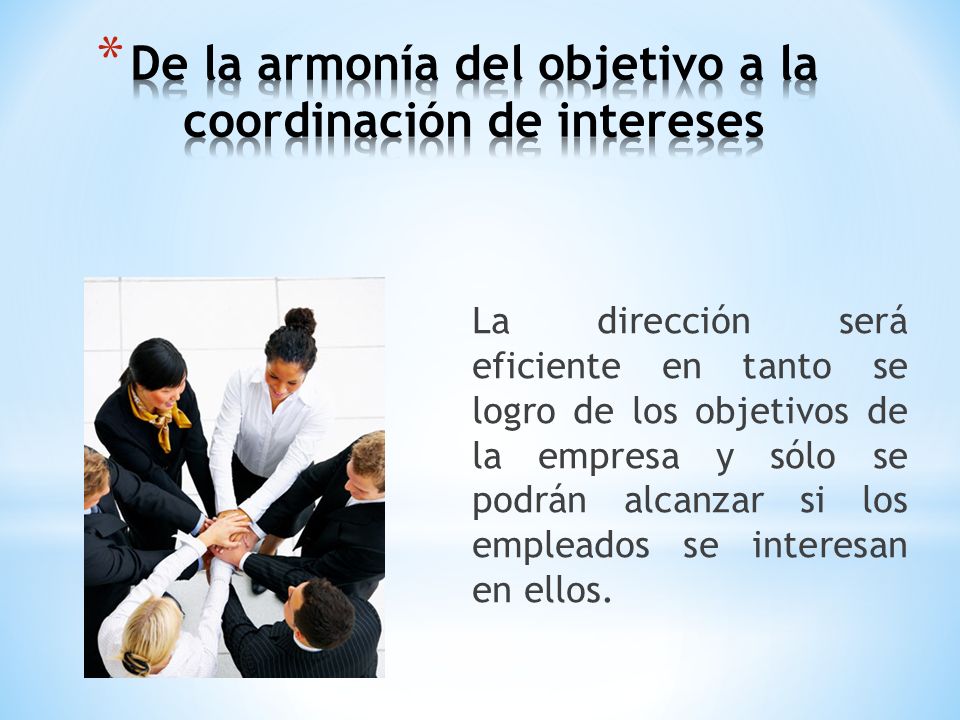 De la armonía del objetivo a la coordinación de intereses
