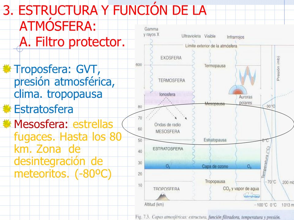 3. ESTRUCTURA Y FUNCIÓN DE LA ATMÓSFERA: A. Filtro protector.