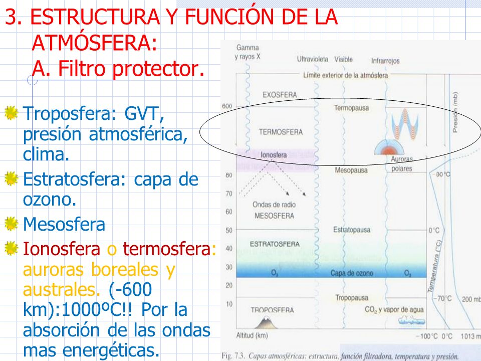 3. ESTRUCTURA Y FUNCIÓN DE LA ATMÓSFERA: A. Filtro protector.