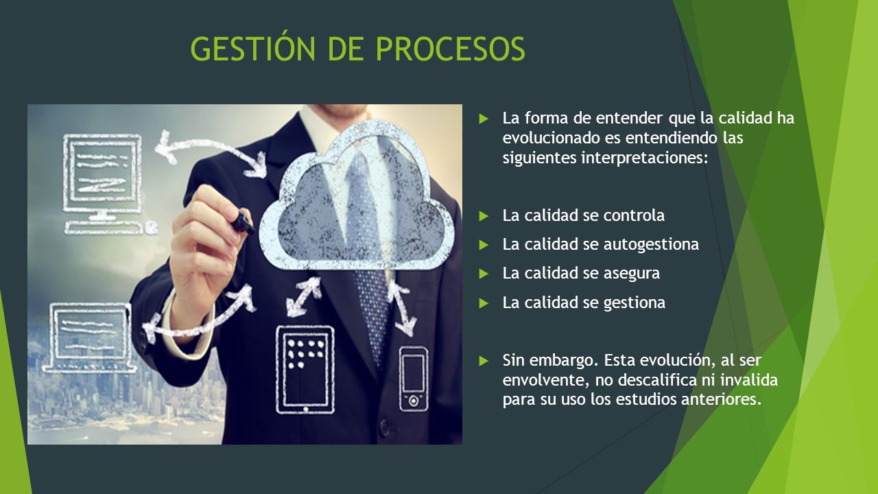 GESTIÓN DE PROCESOS La forma de entender que la calidad ha evolucionado es entendiendo las siguientes interpretaciones: