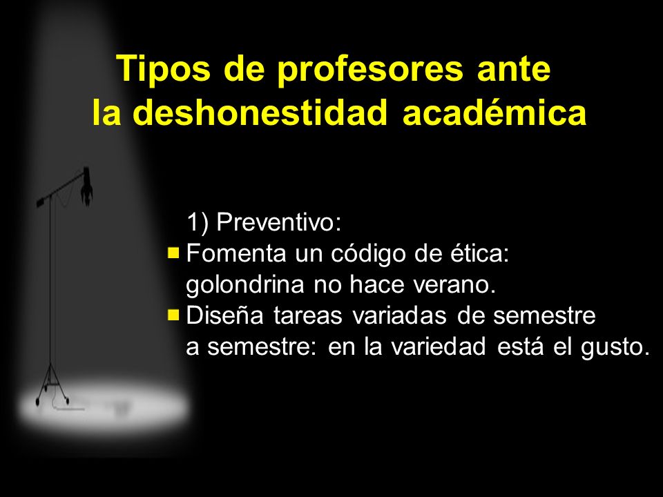 Tipos de profesores ante la deshonestidad académica