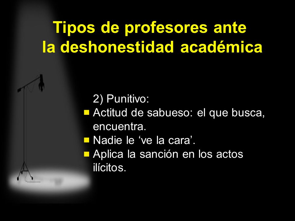 Tipos de profesores ante la deshonestidad académica