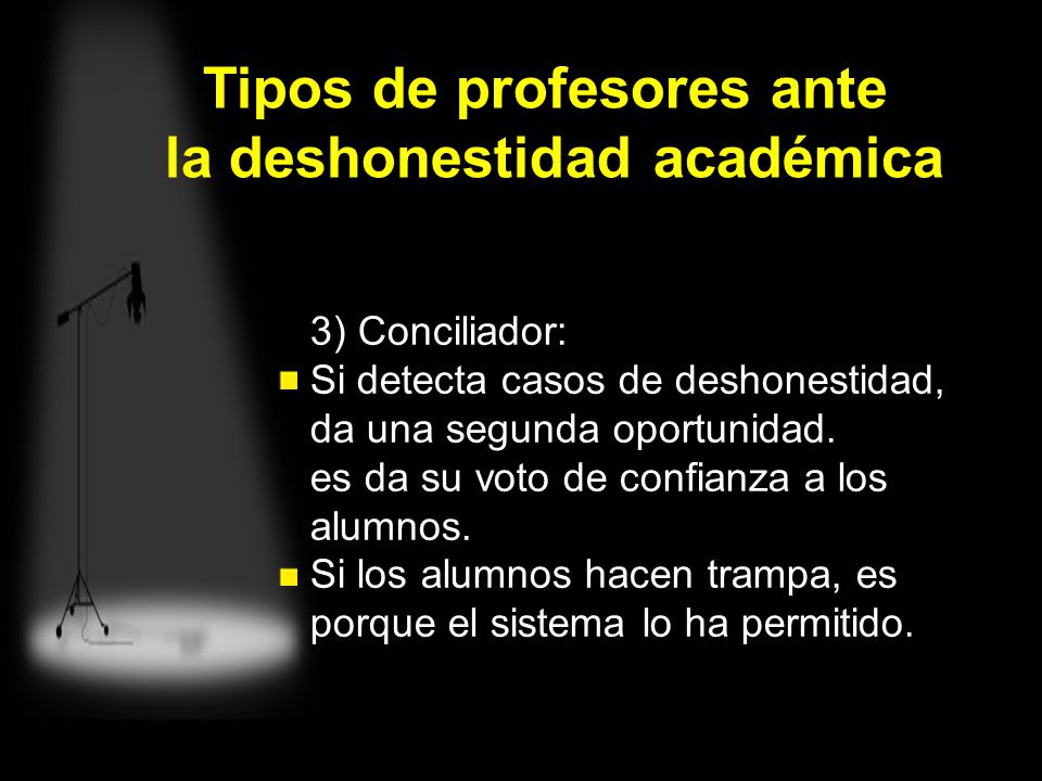 Tipos de profesores ante la deshonestidad académica