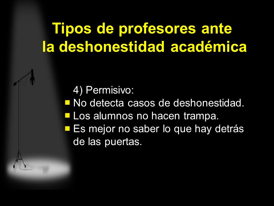 Tipos de profesores ante la deshonestidad académica
