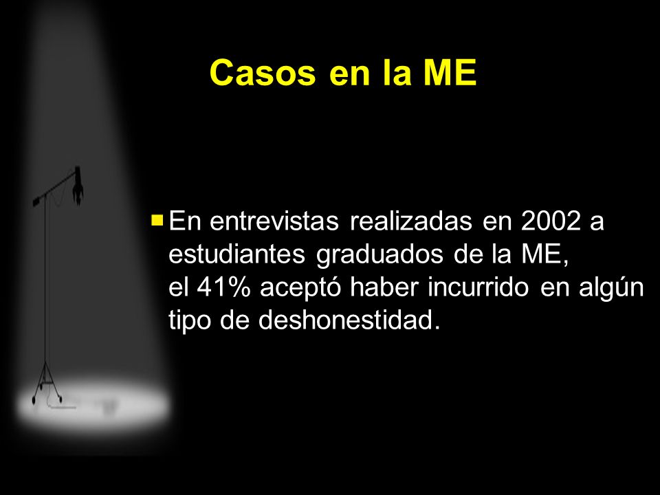 Casos en la ME En entrevistas realizadas en 2002 a