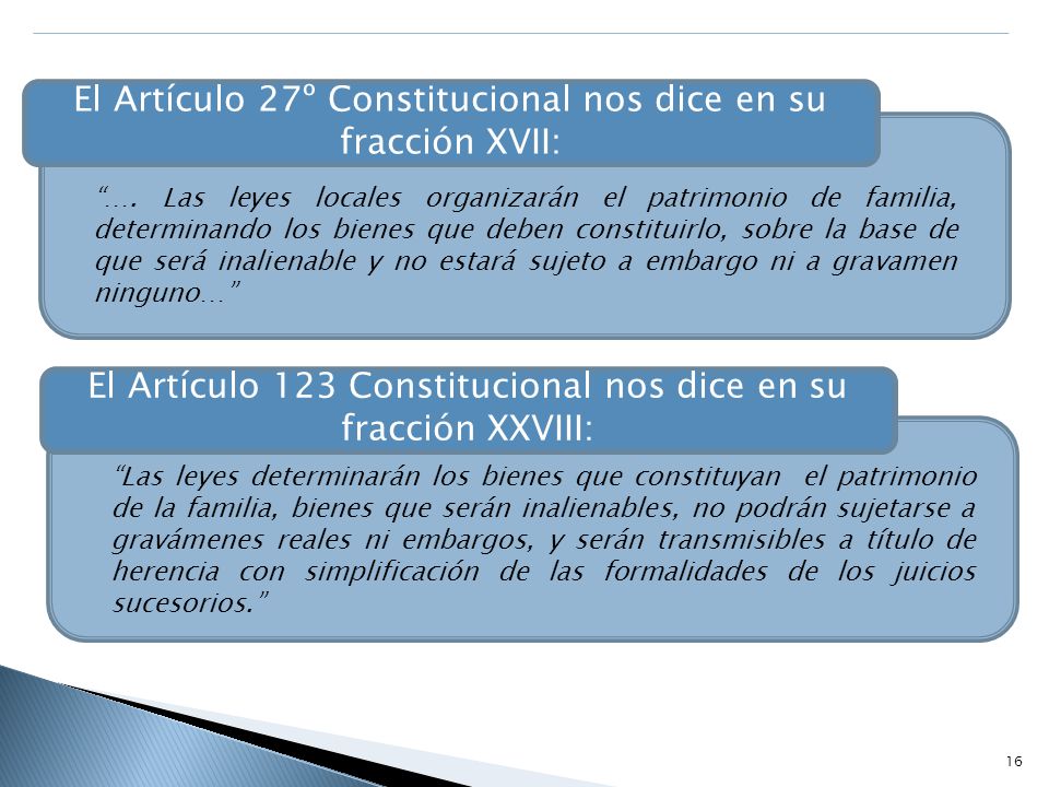 El Artículo 27º Constitucional nos dice en su fracción XVII: