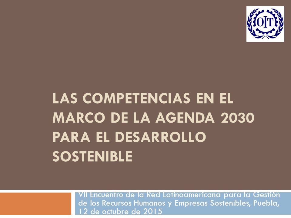 Las competencias en el marco de la agenda 2030 para el desarrollo sostenible