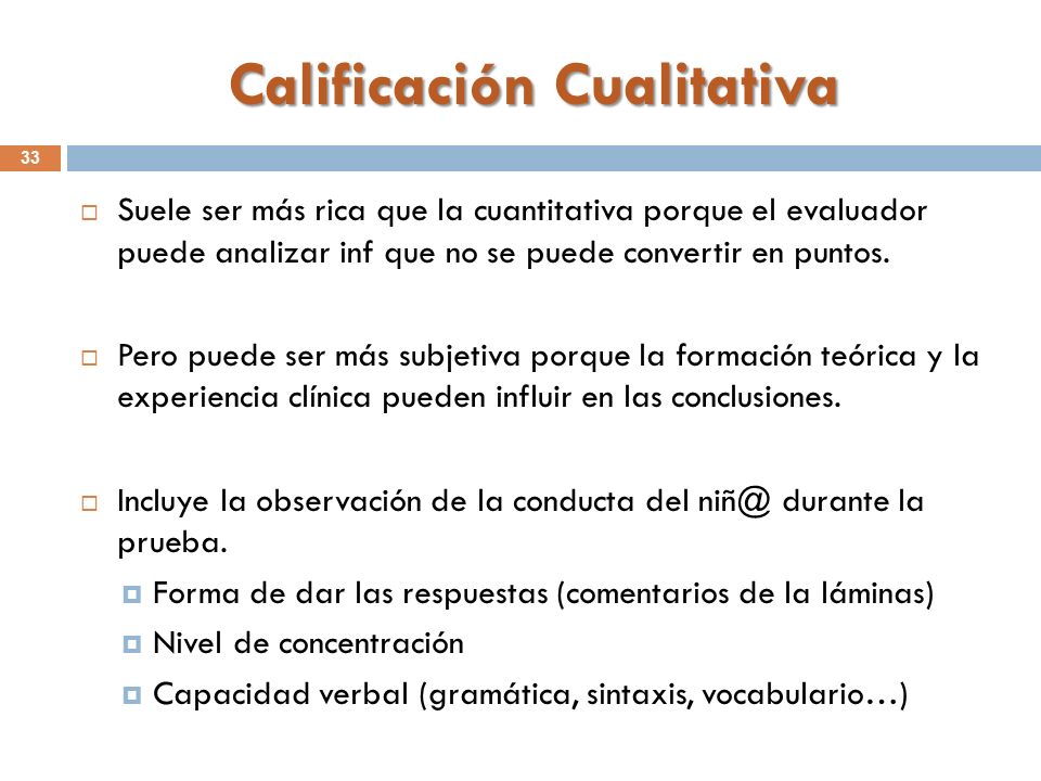Calificación Cualitativa