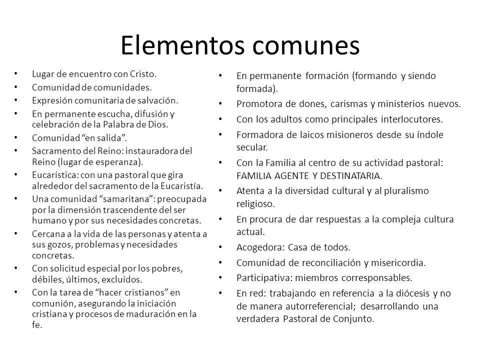 Elementos comunes En permanente formación (formando y siendo formada).