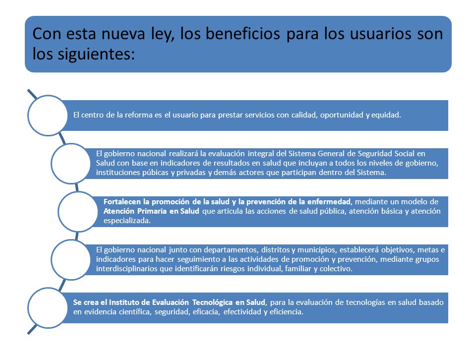 Con esta nueva ley, los beneficios para los usuarios son los siguientes: