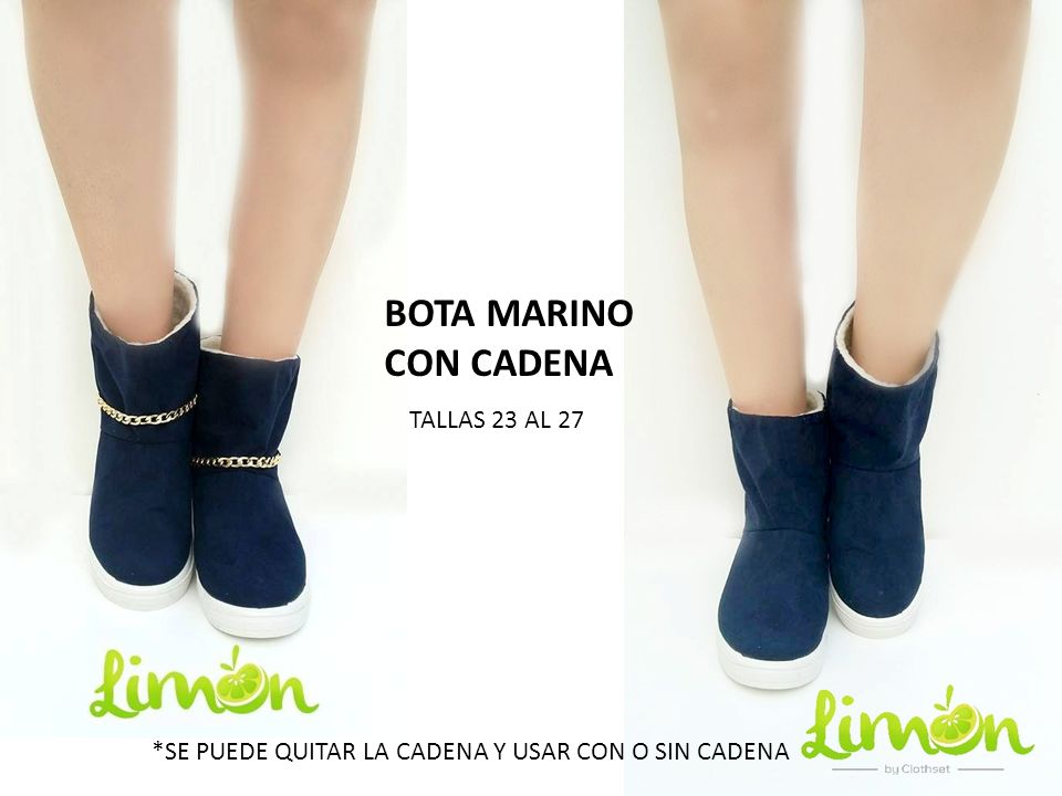 BOTA MARINO CON CADENA TALLAS 23 AL 27