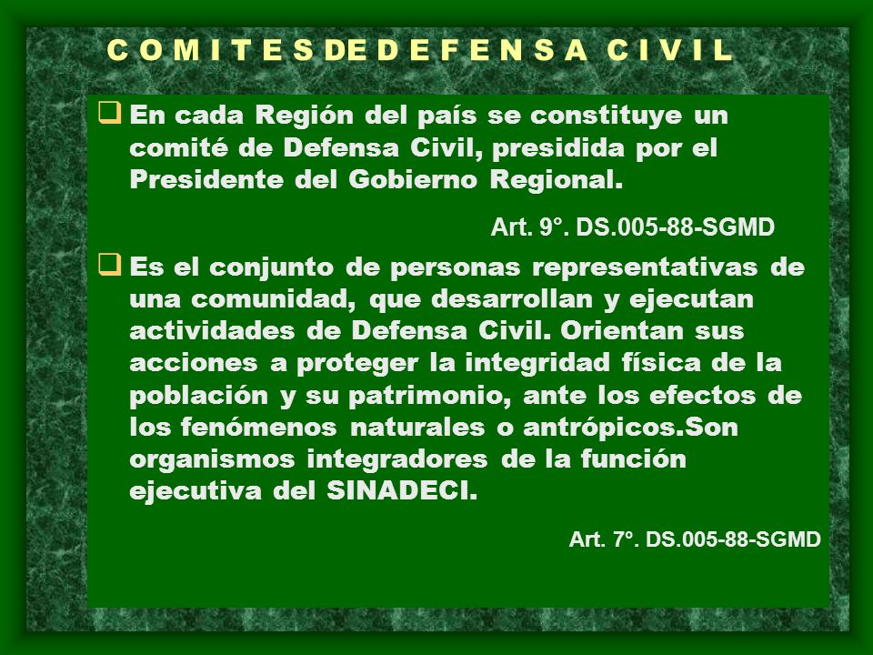 C O M I T E S DE D E F E N S A C I V I L