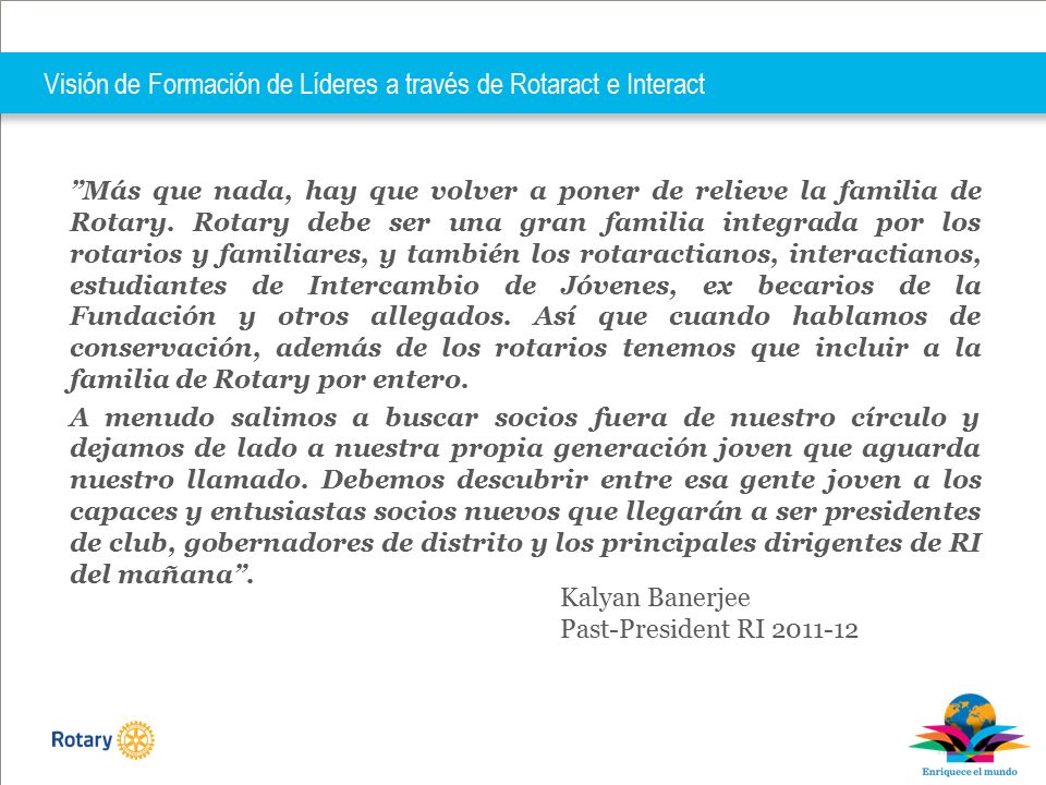 Visión de Formación de Líderes a través de Rotaract e Interact