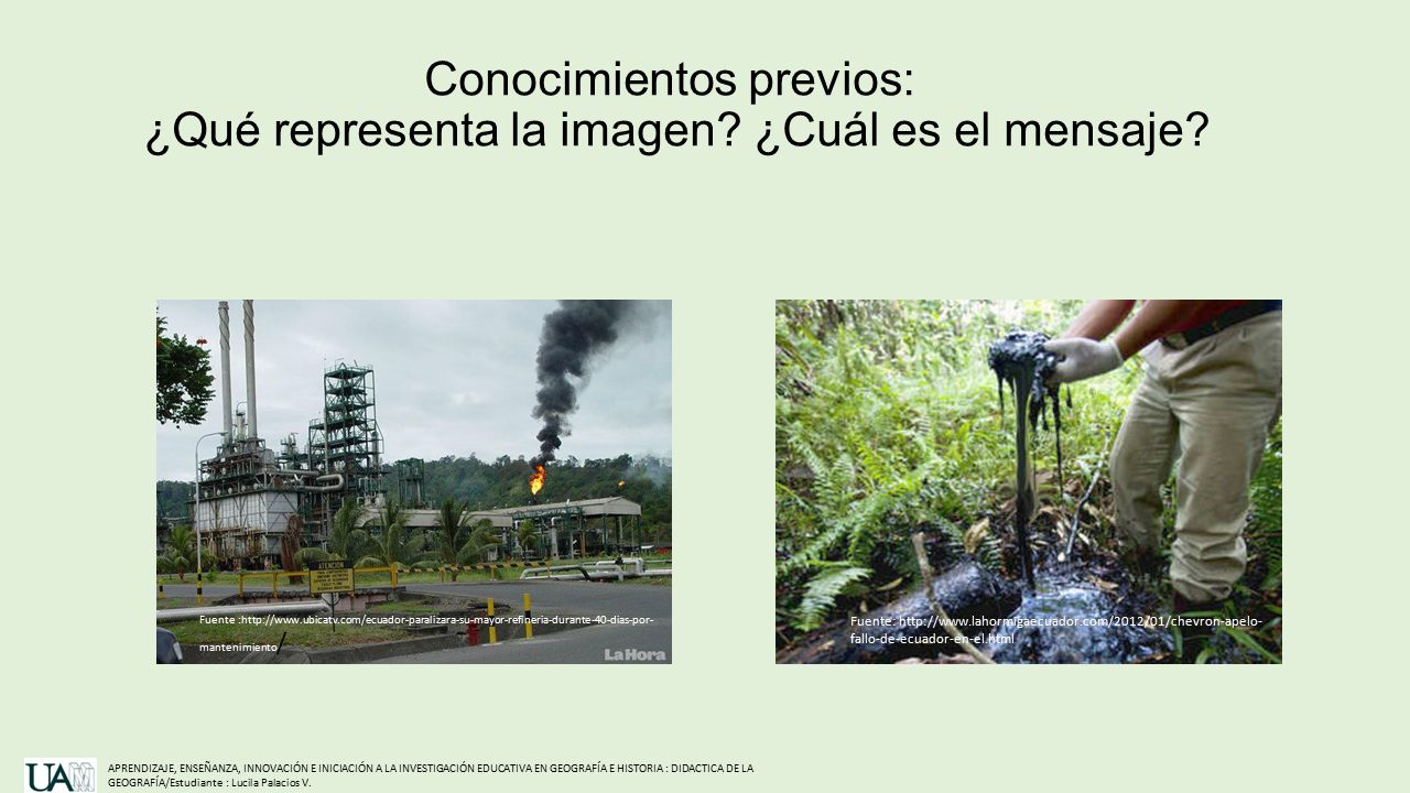 Conocimientos previos: ¿Qué representa la imagen ¿Cuál es el mensaje