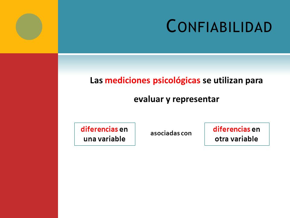 Confiabilidad Las mediciones psicológicas se utilizan para evaluar y representar diferencias en una variable.