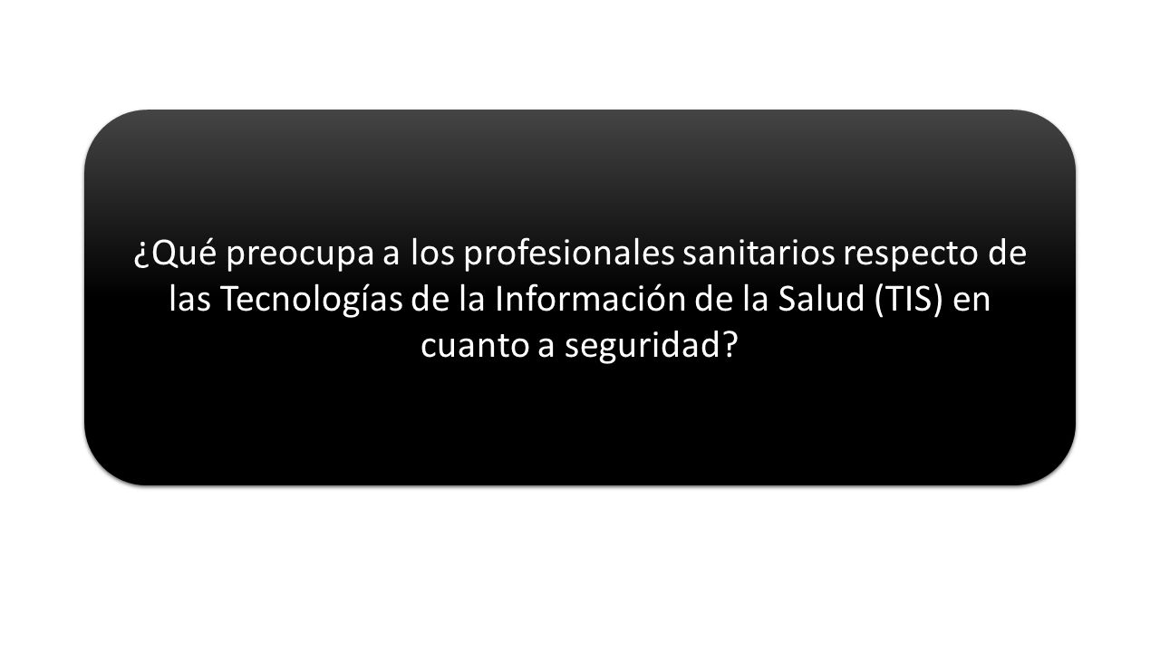 ¿Qué preocupa a los profesionales sanitarios respecto de las Tecnologías de la Información de la Salud (TIS) en cuanto a seguridad