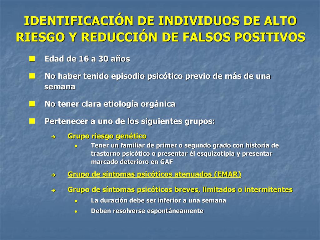 IDENTIFICACIÓN DE INDIVIDUOS DE ALTO RIESGO Y REDUCCIÓN DE FALSOS POSITIVOS