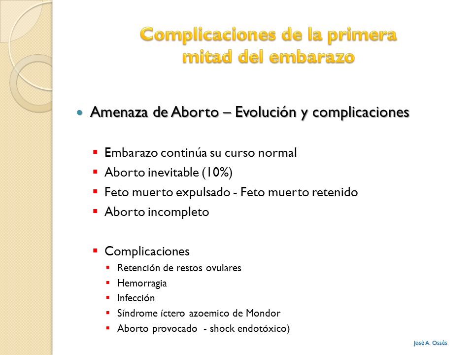 Complicaciones de la primera mitad del embarazo