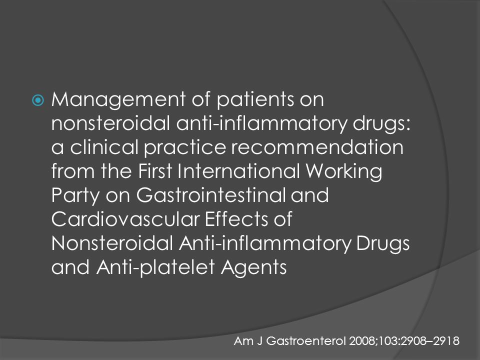 Management of patients on nonsteroidal anti-inflammatory drugs: a clinical practice recommendation from the First International Working Party on Gastrointestinal and Cardiovascular Effects of Nonsteroidal Anti-inflammatory Drugs and Anti-platelet Agents