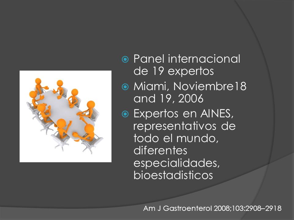 Panel internacional de 19 expertos Miami, Noviembre18 and 19, 2006