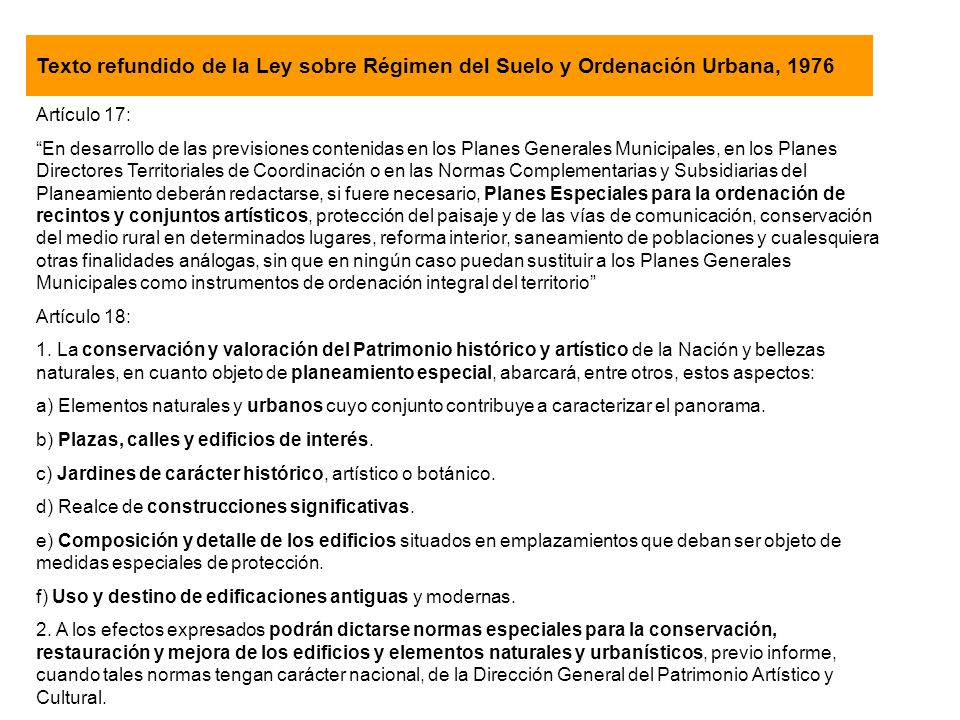 Texto refundido de la Ley sobre Régimen del Suelo y Ordenación Urbana, 1976