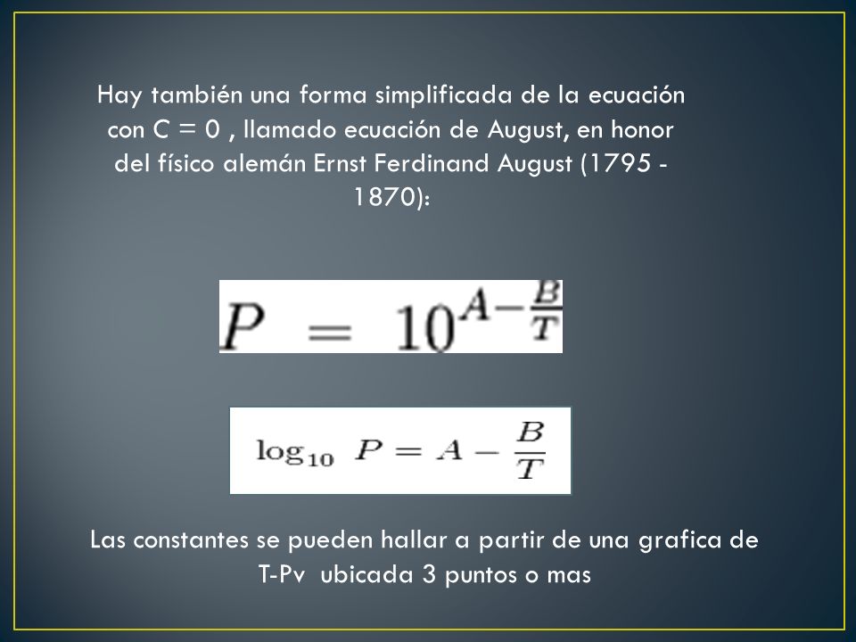 Las constantes se pueden hallar a partir de una grafica de
