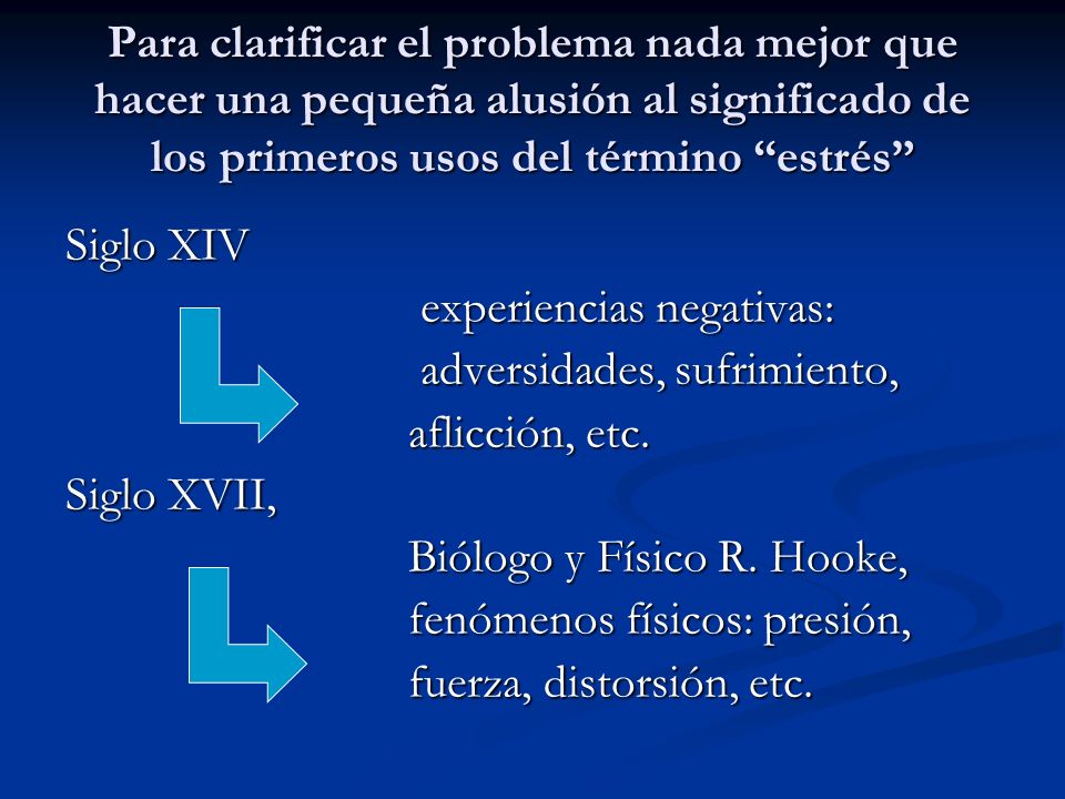 Para clarificar el problema nada mejor que hacer una pequeña alusión al significado de los primeros usos del término estrés