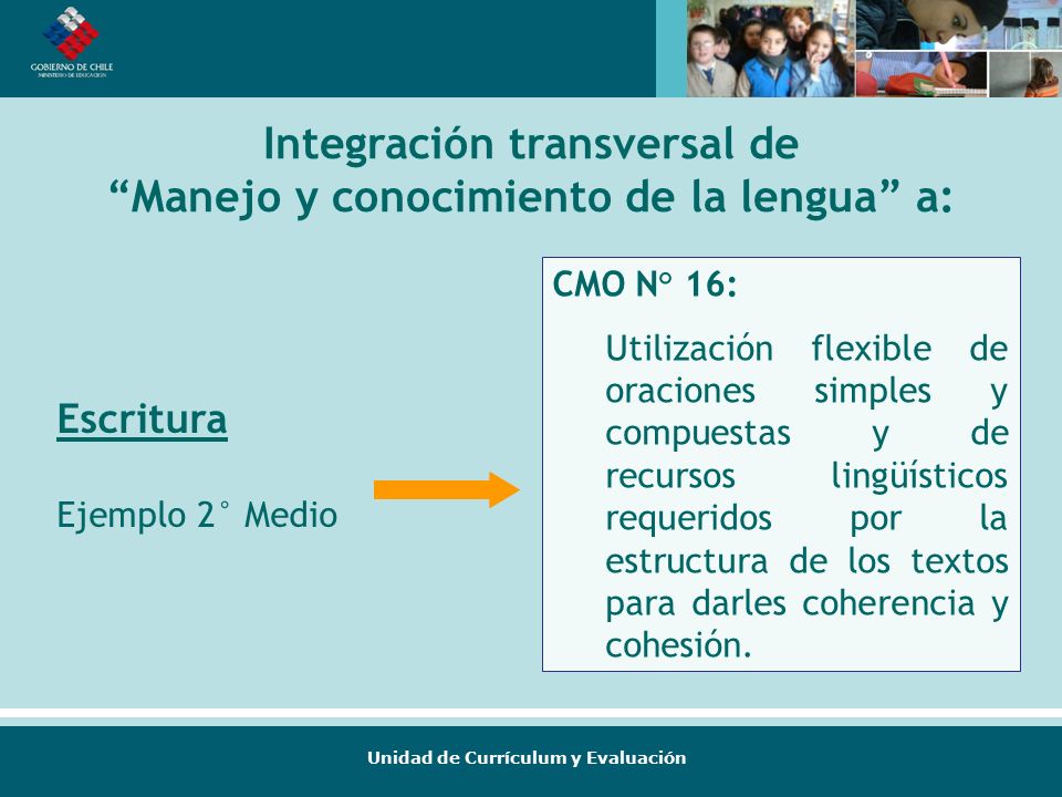 Integración transversal de Manejo y conocimiento de la lengua a: