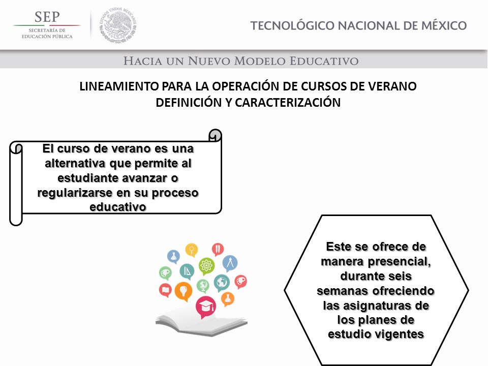 LINEAMIENTO PARA LA OPERACIÓN DE CURSOS DE VERANO DEFINICIÓN Y CARACTERIZACIÓN