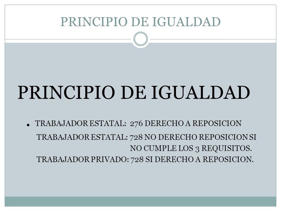. TRABAJADOR ESTATAL: 276 DERECHO A REPOSICION