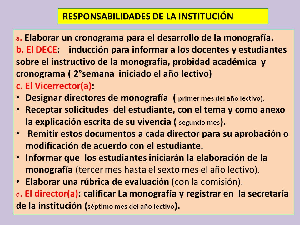 Designar directores de monografía ( primer mes del año lectivo).